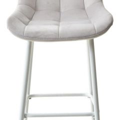Барный стул ХОФМАН, цвет H-09 Светло-серый, велюр / белый каркас М-City в Ревде - revda.mebel24.online | фото 6
