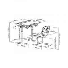 Комплект парта + стул трансформеры Cantare Grey в Ревде - revda.mebel24.online | фото 9