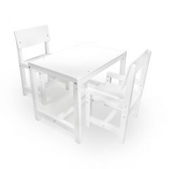 Детский растущий комплект стол и два стула  Я САМ "Лофт" (Белый, Белый) в Ревде - revda.mebel24.online | фото 2