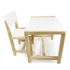 Детский растущий комплект стол и стул  Я САМ "Лофт" (Белый, Сосна) в Ревде - revda.mebel24.online | фото 2