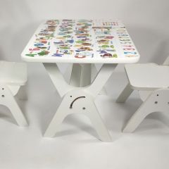 Детский растущий стол-парта и два стула Я САМ "Умка-Дуо" (Алфавит) в Ревде - revda.mebel24.online | фото