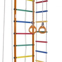 ДСК Атлант оранжевый радуга: турник, кольца, канат, трапеция, веревочная лестница в Ревде - revda.mebel24.online | фото