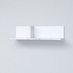 Эго Пл-1 Полка навесная (бетон светлый/белый глянец) в Ревде - revda.mebel24.online | фото