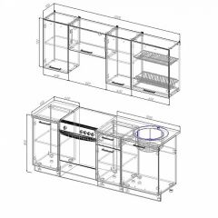 Кухонный гарнитур Жемчуг 2000 (Стол. 26мм) в Ревде - revda.mebel24.online | фото 2
