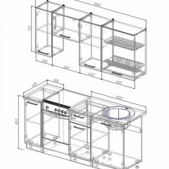 Кухонный гарнитур Лофт 1800 (Стол. 26мм) в Ревде - revda.mebel24.online | фото 2