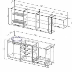 Кухонный гарнитур Шампань 2550 (Стол. 26мм) в Ревде - revda.mebel24.online | фото 2