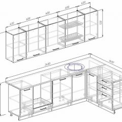 Кухонный гарнитур угловой Графика 2600х1600 (Стол. 26мм) в Ревде - revda.mebel24.online | фото 2