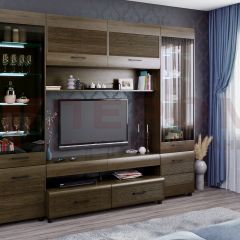 Гостиная Камелия Композиция 11 (Гикори Джексон темный) в Ревде - revda.mebel24.online | фото