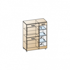Гостиная Камелия Композиция 12 (Гикори Джексон темный) в Ревде - revda.mebel24.online | фото 8