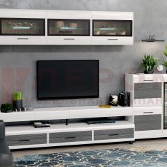 Гостиная Камелия Композиция 12 (Снежный ясень - серый) в Ревде - revda.mebel24.online | фото