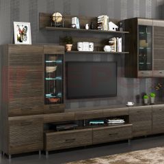 Гостиная Камелия Композиция 4 (Гикори Джексон темный) в Ревде - revda.mebel24.online | фото 9