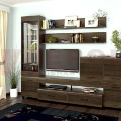 Гостиная Камелия Композиция 5 (Гикори Джексон темный) в Ревде - revda.mebel24.online | фото