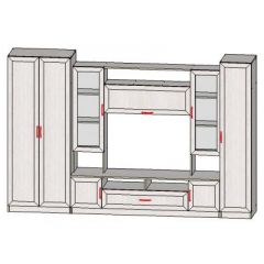 Гостиная ПРАГА-1 Анкор белый в Ревде - revda.mebel24.online | фото 2