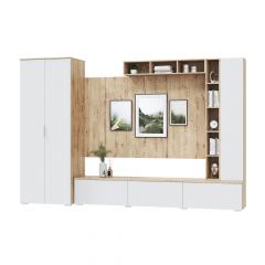 Гостинная СКАНДИ (модульная) Дуб бунратти/Белый в Ревде - revda.mebel24.online | фото