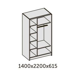 ИННЭС-5 Шкаф-купе 2-х дв. 1400 (1дв. Ф1 - бодега белая, 1дв. Ф2 - зеркало) в Ревде - revda.mebel24.online | фото 2