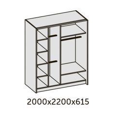 ИННЭС-5 Шкаф-купе 2-х дв. 2000 (2 дв. Ф3 - венге вст. экокожа корич) в Ревде - revda.mebel24.online | фото 2