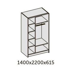 ИННЭС-5 Шкаф-купе 2-х дв.1400 (2дв. Ф3 - бодега белая вставка экокожа белая) в Ревде - revda.mebel24.online | фото 2