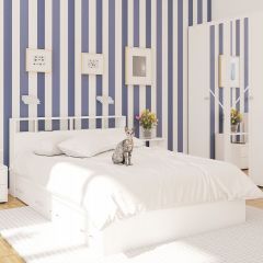Камелия спальня № 7 Кровать 900 + Стол косметический + Зеркало + Комод, цвет белый, сп.м. 900х2000 мм., б/м, основание есть в Ревде - revda.mebel24.online | фото 5