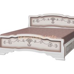 КАРИНА-6 Кровать из массива 1600 (Дуб молочный) с 2-мя ящиками в Ревде - revda.mebel24.online | фото