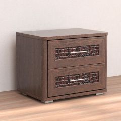 Кэт-4 Тумба 2 ящ (МДФ Венге/Экокожа Caiman коричневый) в Ревде - revda.mebel24.online | фото
