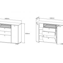 ЛАНС К303 Комод (дуб бунратти/белый) в Ревде - revda.mebel24.online | фото 2