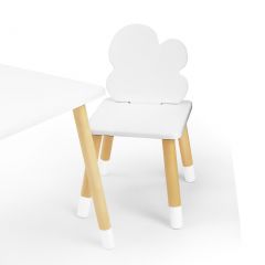 Комплект детской мебели стол и два стула Облачко (Белый/Белый/Береза) в Ревде - revda.mebel24.online | фото