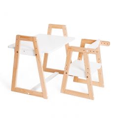 Комплект детской мебели стол и  два стула Я САМ "Лофт-Дуо" (Белый) в Ревде - revda.mebel24.online | фото 7