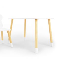 Комплект детской мебели стол и стул Корона (Белый/Белый/Береза) в Ревде - revda.mebel24.online | фото 2