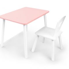 Комплект детской мебели стол и стул Корона (Розовый/Белый/Белый) в Ревде - revda.mebel24.online | фото 2