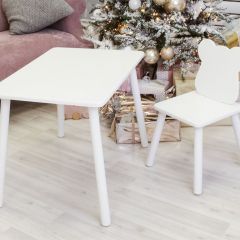 Комплект детской мебели стол и стул Мишутка (Белый/Белый/Белый) в Ревде - revda.mebel24.online | фото