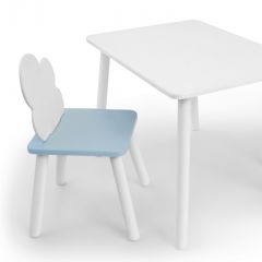 Комплект детской мебели стол и стул Облачко (Белый/Голубой/Белый) в Ревде - revda.mebel24.online | фото 1