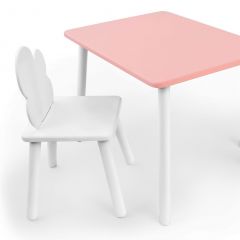 Комплект детской мебели стол и стул Облачко (Розывый/Белый/Белый) в Ревде - revda.mebel24.online | фото 1