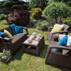 Комплект мебели Корфу сет (Corfu set) коричневый - серо-бежевый * в Ревде - revda.mebel24.online | фото 2