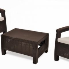 Комплект мебели Корфу Уикенд (Corfu Weekend) коричневый - серо-бежевый * в Ревде - revda.mebel24.online | фото 1