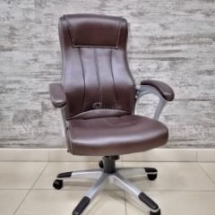 Кресло Barneo K-148 для руководителя (коричневая экокожа) в Ревде - revda.mebel24.online | фото