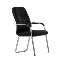 Кресло Barneo K-16 для посетителей и переговорных (черный) в Ревде - revda.mebel24.online | фото 1