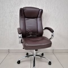 Кресло Barneo K-45 для руководителя (коричневая экокожа) в Ревде - revda.mebel24.online | фото