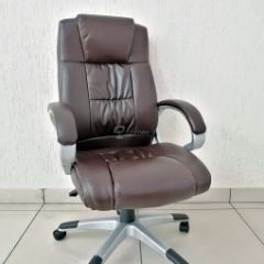 Кресло Barneo K-6 для руководителя (коричневая экокожа) в Ревде - revda.mebel24.online | фото