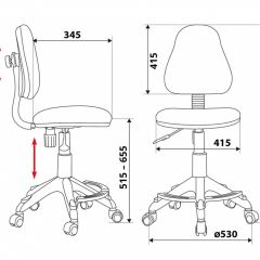 Кресло детское Бюрократ KD-4-F/PENCIL-GN зеленый карандаши в Ревде - revda.mebel24.online | фото 3