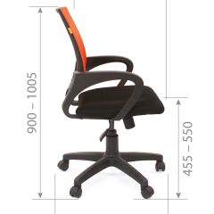 Кресло для оператора CHAIRMAN 696 black (ткань TW-11/сетка TW-34) в Ревде - revda.mebel24.online | фото 5