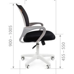 Кресло для оператора CHAIRMAN 696 white (ткань TW-10/сетка TW-05) в Ревде - revda.mebel24.online | фото 7