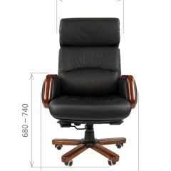Кресло для руководителя CHAIRMAN 417 (Натуральная кожа) Черное в Ревде - revda.mebel24.online | фото 4