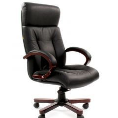 Кресло для руководителя CHAIRMAN  421 (Натуральная кожа) Черное в Ревде - revda.mebel24.online | фото