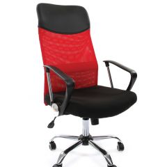 Кресло для руководителя CHAIRMAN 610 N (15-21 черный/сетка красный) в Ревде - revda.mebel24.online | фото