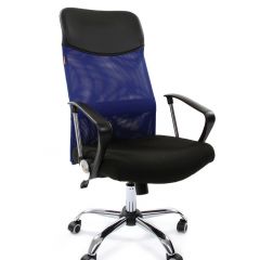 Кресло для руководителя CHAIRMAN 610 N (15-21 черный/сетка синий) в Ревде - revda.mebel24.online | фото