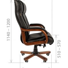 Кресло для руководителя CHAIRMAN  653 (Кожа) Черное в Ревде - revda.mebel24.online | фото 4