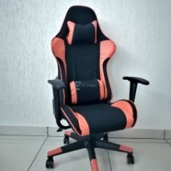 Кресло геймерское Barneo K-50 (черная сетка оранжевые вставки) в Ревде - revda.mebel24.online | фото