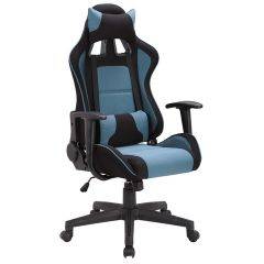 Кресло компьютерное BRABIX "GT Racer GM-100" (черное/голубое) 531818 в Ревде - revda.mebel24.online | фото