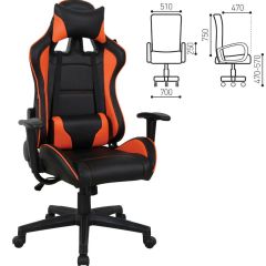 Кресло компьютерное BRABIX "GT Racer GM-100" (черное/оранжевое) 531925 в Ревде - revda.mebel24.online | фото 2
