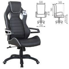 Кресло компьютерное BRABIX Techno Pro GM-003 (экокожа черное/серое, вставки серые) 531814 в Ревде - revda.mebel24.online | фото